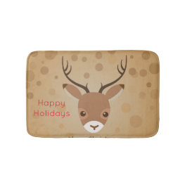 Rentier-Illustration auf braunem Hintergrund Badematte