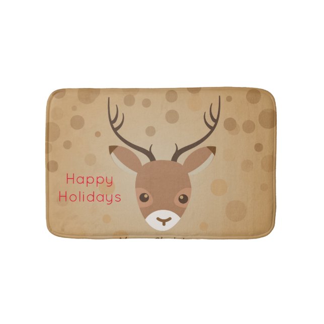 Rentier-Illustration auf braunem Hintergrund Badematte (Vorderseite)