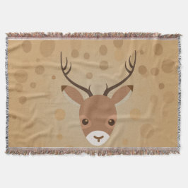 Rentier-Illustration auf braunem Hintergrund Decke