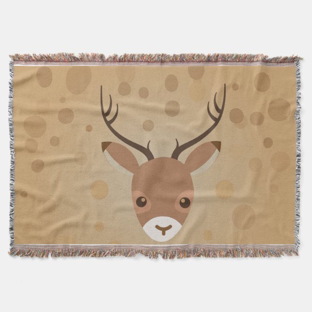 Rentier-Illustration auf braunem Hintergrund Decke (Vorderseite)