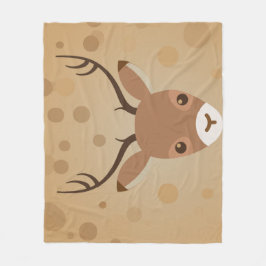 Rentier-Illustration auf braunem Hintergrund Fleecedecke