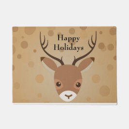 Rentier-Illustration auf braunem Hintergrund Fußmatte