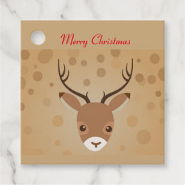 Rentier-Illustration auf braunem Hintergrund Geschenkanhänger
