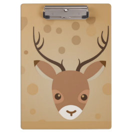 Rentier-Illustration auf braunem Hintergrund Klemmbrett