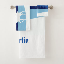 Rentier Illustration individuelle Name Handtuch Se Badhandtuch Set