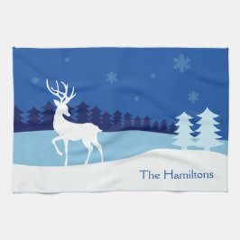 Rentier Illustration individuelle Name Küchentuch