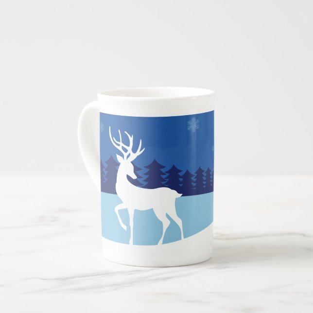 Rentier Illustration individuelle Name Tasse (Vorderseite Links)