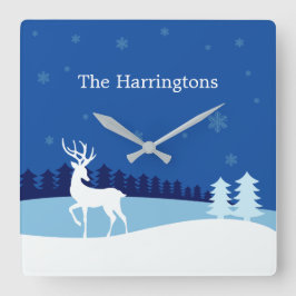 Rentier Illustration individuelle Name Wanduhr