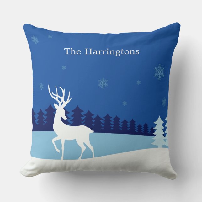 Rentier Illustration individuelle Name werfen Kiss Kissen (Vorderseite)