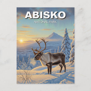 Rentier im Abisko Nationalpark Schweden Reisen Postkarte