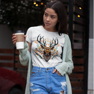 Rentier im Bohemien-Stil Aquarell T-Shirt