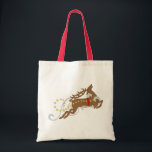 Rentier im Flug Tragetasche<br><div class="desc">Vergiss die Geschenkpackung! Die Canvas-Taschen sind eine schöne und wiederverwendbare Möglichkeit Weihnachtsgeschenke zu präsentieren!</div>
