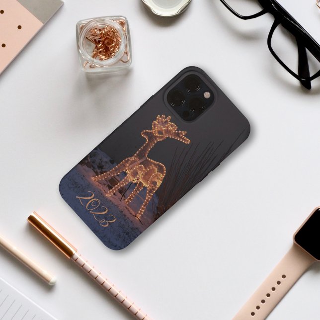 Rentier im Licht Weihnachts-iPhone Gehäuse Case-Mate iPhone Hülle (Von Creator hochgeladen)