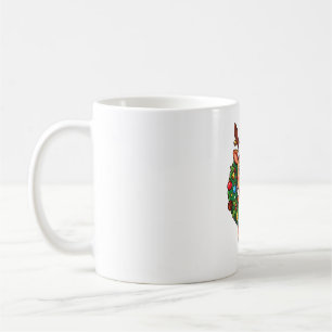Rentier im Weihnachtskranz Kaffeetasse