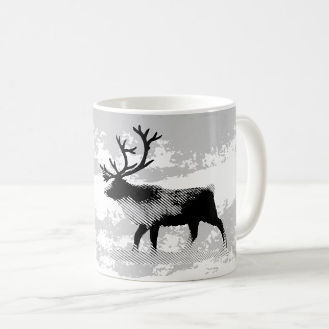 Rentier im Winter Kaffeetasse (VorderseiteRechts)