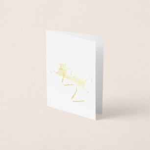 Rentier in Gold Weihnachtskarten Folienkarte