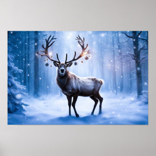 Rentier in Magical Forest Poster