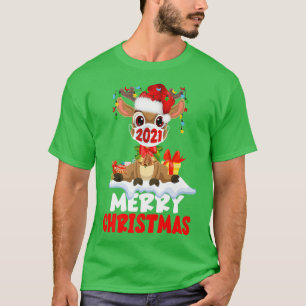 Rentier in Maske 2021 Frohe Weihnachtsmaskierte Hi T-Shirt