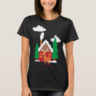 Rentier in roten Stiefeln T-Shirt