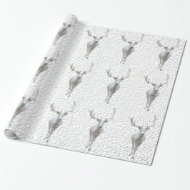Rentier in Snowstorm Wrapping Paper Geschenkpapier