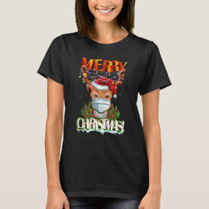 Rentier in Sonnenbrillen tragen Maske Merry Christ T-Shirt