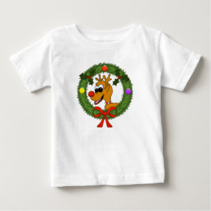 Rentier in Wreath Kleinkind Ruffle Dress Baby T-shirt