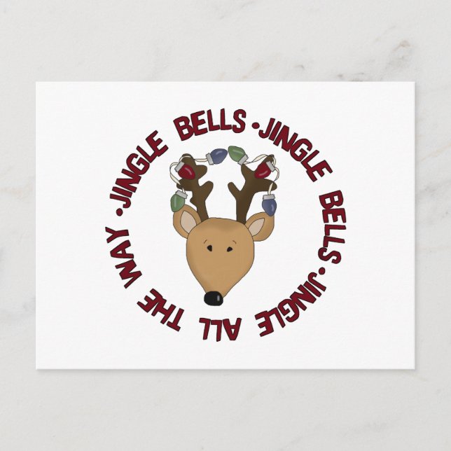 Rentier Jingle Bells Tshirts und Geschenke Postkarte (Vorderseite)