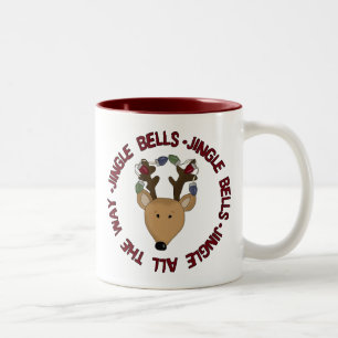 Rentier Jingle Bells Tshirts und Geschenke Zweifarbige Tasse