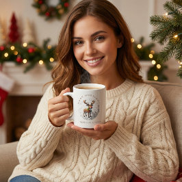 Rentier-Kaffeetassen Cartoon süße Typografie Jumbo-Tasse