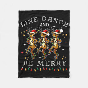 Rentier Line Tanz und sei froh Weihnachten festlic Fleecedecke