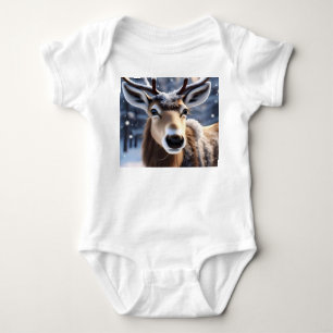 Rentier Magic: Nahes Up von Santas Loyal Companion Baby Strampler