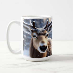 Rentier Magic: Nahes Up von Santas Loyal Companion Kaffeetasse