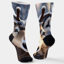 Rentier Magic: Nahes Up von Santas Loyal Companion Socken