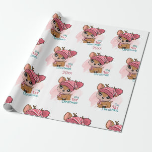 Rentier, meine ersten Weihnachten Geschenkpapier