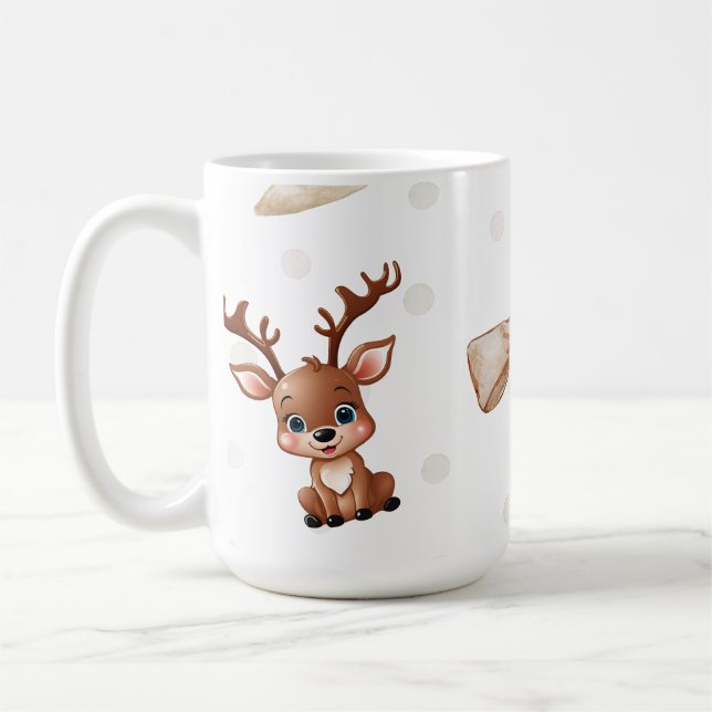 Rentier mit Bows Coffee Tasse (Links)
