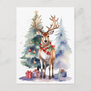Rentier mit Geschenken Postkarte