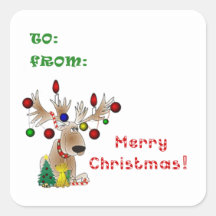 Rentier mit Ornamenten und Lichtern auf Antlern