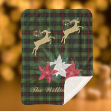 Rentier mit Poinsettias