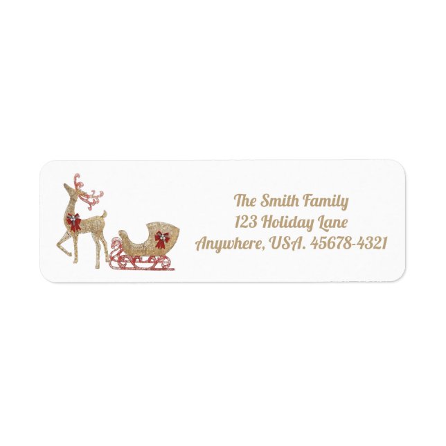 Rentier mit Sleigh Return Address Label (Vorne)