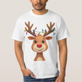 Rentier mit Weihnachtsleuchten T-Shirt