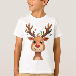 Rentier mit Weihnachtsleuchten T-Shirt