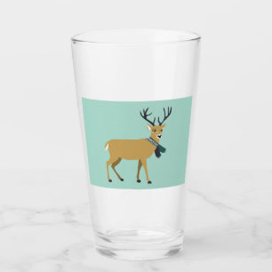 Rentier mit Winterschlaf (Weihnachtstier) Glas