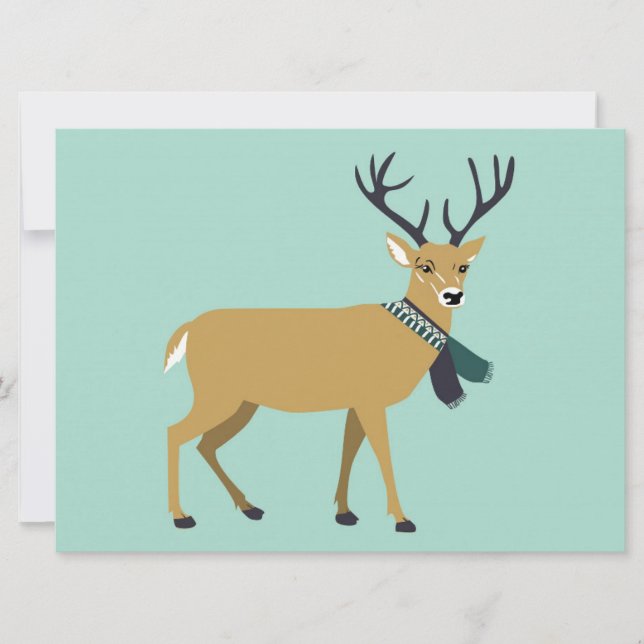 Rentier mit Winterschlaf (Weihnachtstier) Karte (Vorderseite)