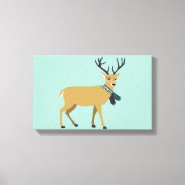 Rentier mit Winterschlaf (Weihnachtstier) Leinwanddruck