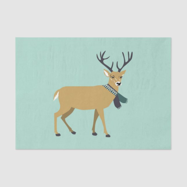 Rentier mit Winterschlaf (Weihnachtstier) Seidenpapier (Vorderseite)