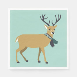 Rentier mit Winterschlaf (Weihnachtstier) Serviette