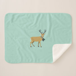 Rentier mit Winterschlaf (Weihnachtstier) Sherpadecke