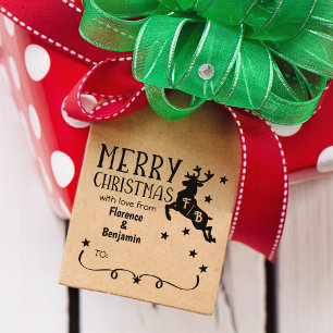 Rentier Monogram, Frohe Weihnachten mit Liebe Gummistempel