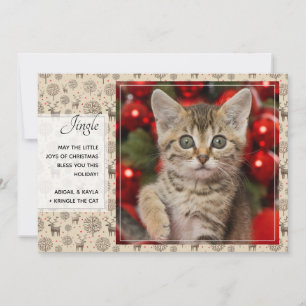 Rentier Muster & Skript Typografie Benutzerdefinie Feiertagskarte