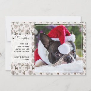 Rentier-Muster & Skript-Typografie Benutzerdefinie Feiertagskarte